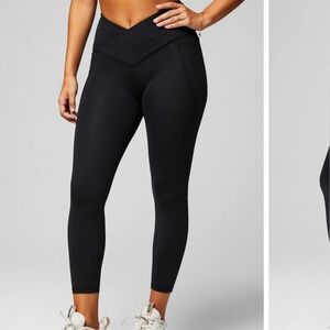 Fabletics Black High-Waisted Pureluxe Crossover 7/8